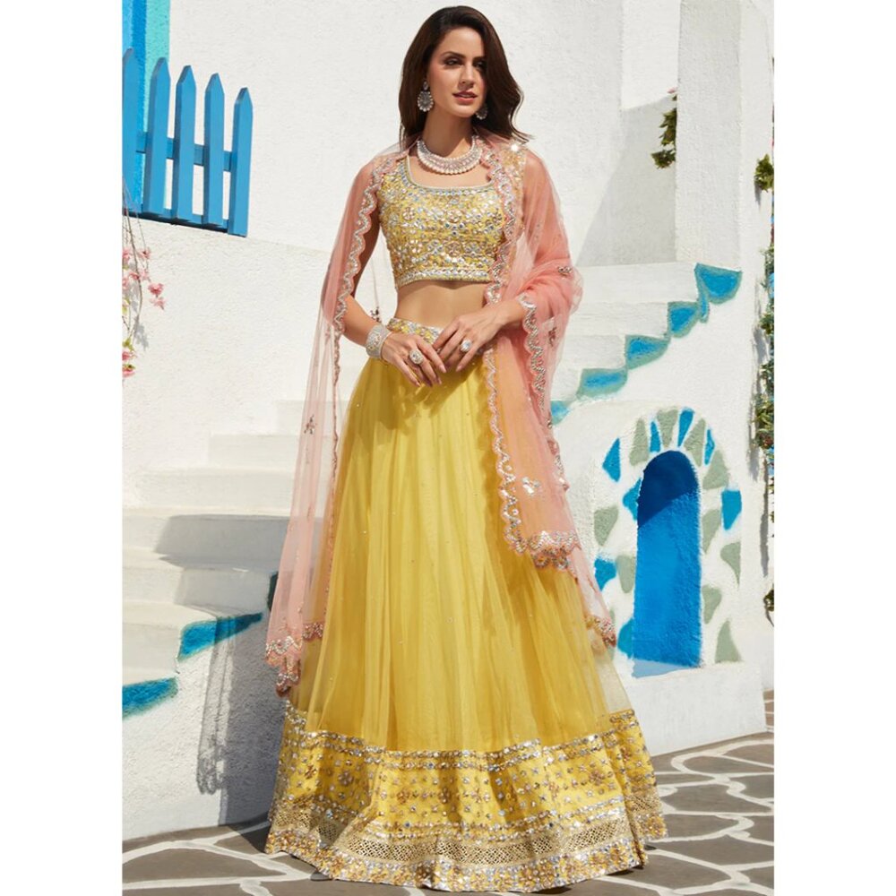 Lashkaraa Yellow and Pink Lehenga